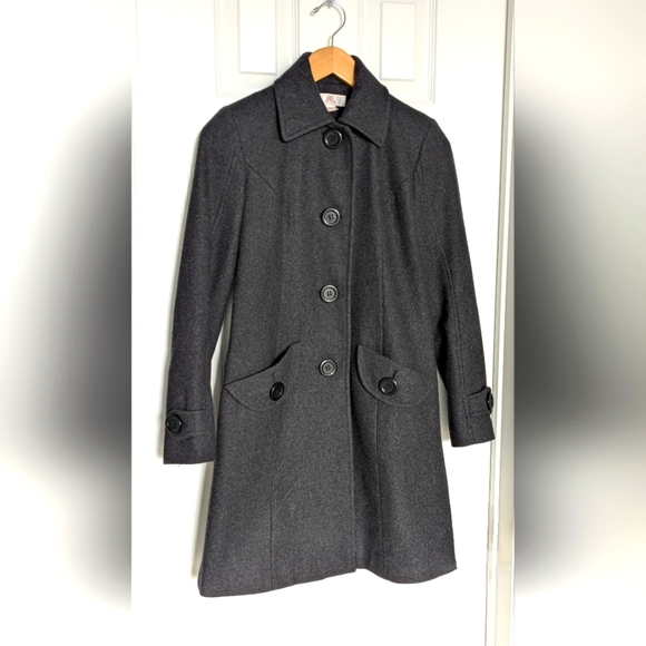 JLO By Jennifer Lopez Women's (Size PXS) Charcoal Grey Wool Blend Pea Coat - Picture 2 of 16
